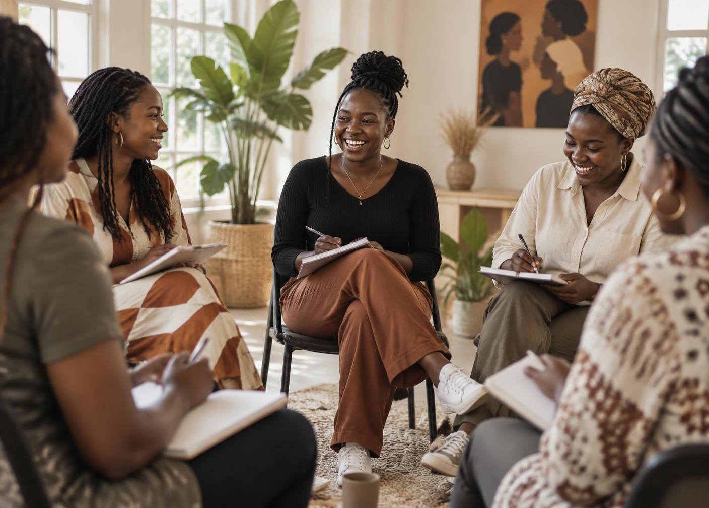 Young African women taking part in a workshop