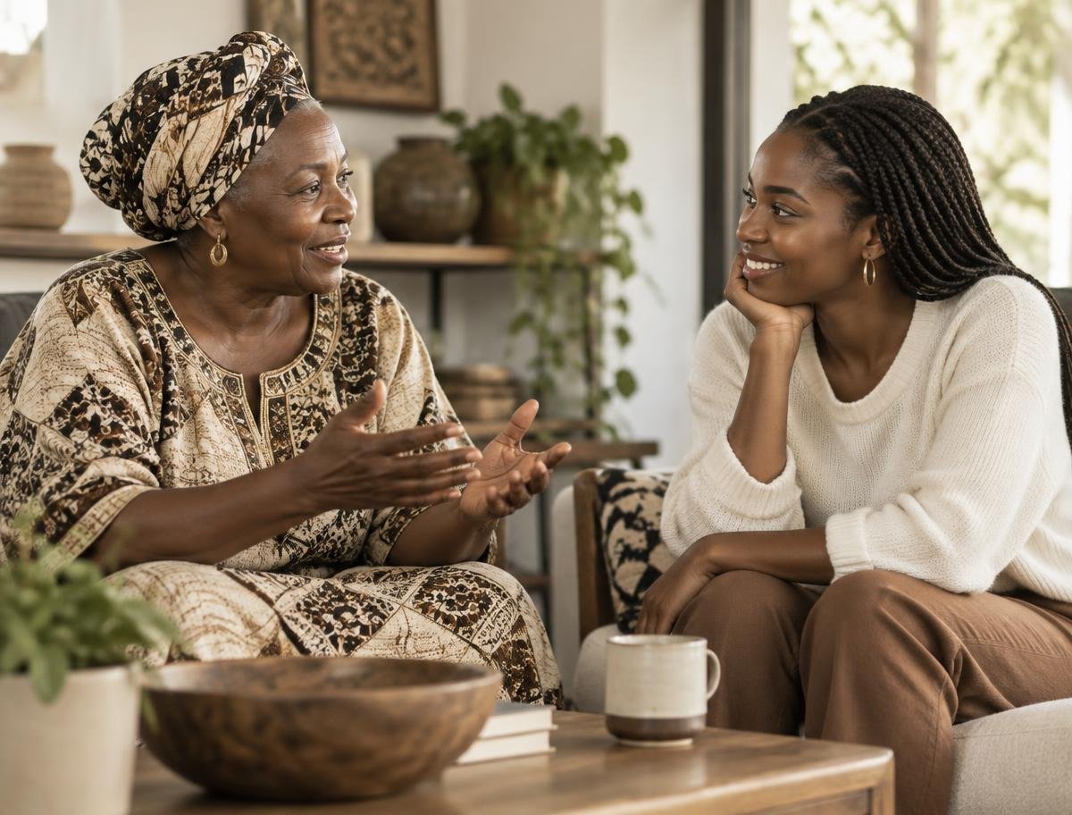 An experienced woman mentoring a younger woman